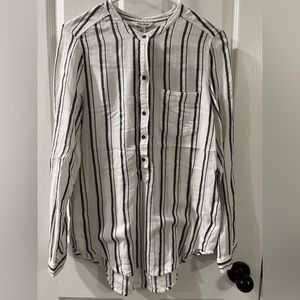 Lucky Brand // Striped half button blouse